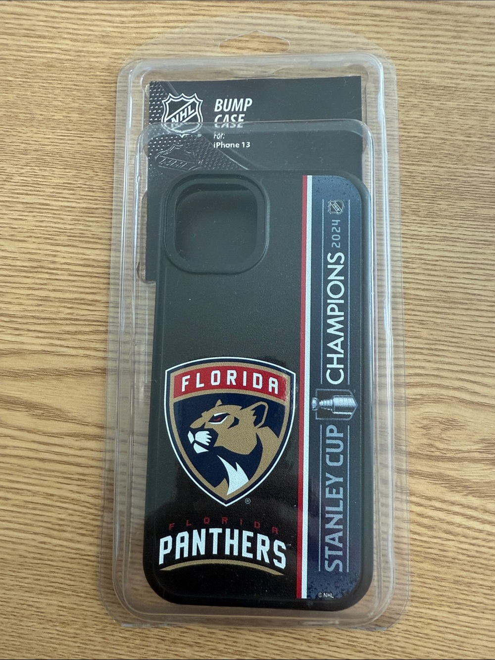 Florida Panthers Black iPhone 13 Bump Case, NHL Stanley Cup Champions 24
